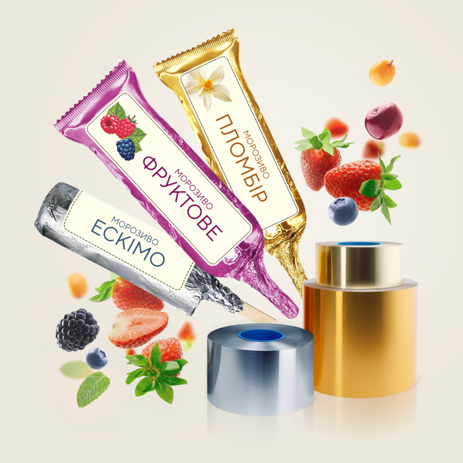 Ice cream packaging foil and laminated materials